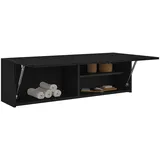Gecheer Bad-Wandschrank Hängeschrank Badschrank Küchenschrank Medizinschrank Badmöbel Schwarz 100x25x30 cm Holzwerkstoff
