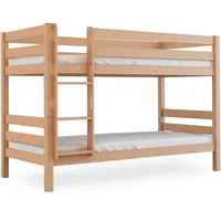 Betten-ABC Bubema Malu – Kinder Etagenbett/Hochbett, Buche massiv, mit oder ohne Rutsche, natur oder weiß