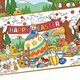 AhfuLife Papiertischdecke zum Ausmalen Ostern, 180 x 80cm Ostern Basteln Ausmaltischdecke Bastelposter Ostergeschenke Kinder Deko Osterparty Mal Mich Bunt (Stil B)