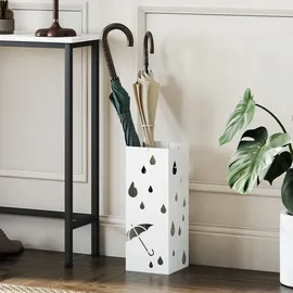 Homcom Regenschirmständer 15,5 x 15,5 x 40 cm Weiß