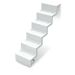 Kategorie 6 - Treppe Eleganz 60 lang 5-stufig (Randbefestigung) weiß