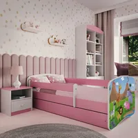 raumhirsch furniture Kinderbett Safari 80 x 180 cm Holzwerkstoff rosa