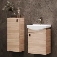 Planetmöbel Waschtischunterschrank 45 cm mit Midischrank 32 cm (Sonoma