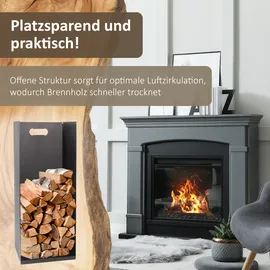 Lemodo Kaminholzregal Metall 0,75 m x 0,78 m Schwarz