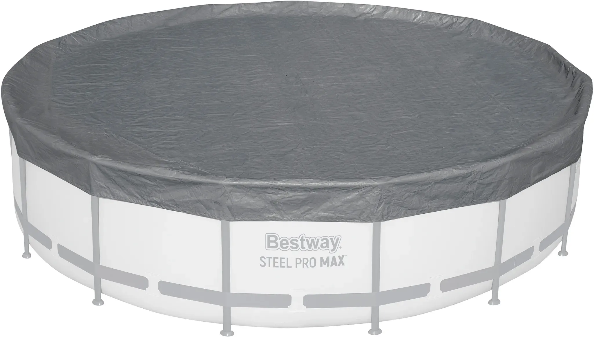 Winterfeste Premium-Abdeckplane passend für 466 cm Pools, grau, rund