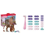 SCHLEICH 42582 Beauty Horse Englisch Vollblut Stute, für Kinder ab 4+ Jahren & schleich 42589 Haar Accessoires, für Kinder ab 4+ Jahren, Horse Club Sofia's Beauties - Zubehör