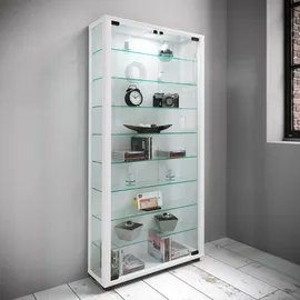 VCM Vitrine Lumo Maxi 59 x 113 x 18 cm Weiß