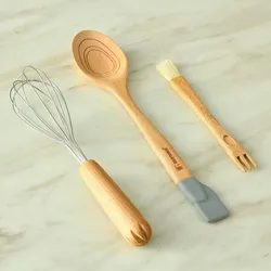 BERGNER - 3er-Set Genius multifunktionale Küchenutensilien 2 in 1 aus Edelstahl und Silikon