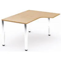 Rocada Schreibtisch Executive L-Form rechts BxTxH 180x120x73cm Gestell verchromt Platte Melamin buche.