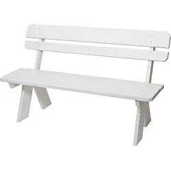 Holzbank Gartenbank Parkbank Catania 148cm Gastronomie-Qualität massiv ~ weiß