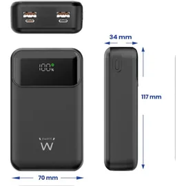 ewent EW1164, 20000 mAh, USB-C Ladegerät Power Bank EWENT 65W 20000 mAh USB-C Ladegerät