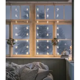 Dehner LED-Lichtervorhang Stern, 40 LEDs, warmweiß, ca. B100/H120 cm, Transparent