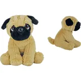 Landahl & Baumann Sitzender Hund Mops Plüsch Kuscheltier ca. 16cm (2729)