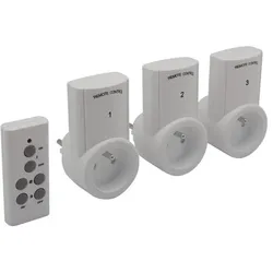 Perel Funk-Steckdosen-Set (3 X Funk-Steckdose + Fernbedienung)
