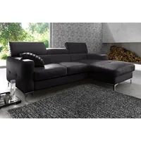 Cotta Ecksofa "Sammy L-Form", schwarz, B:226cm H:92cm T:105cm, Microfaser