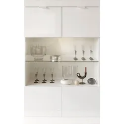 Vitrine INOSIGN "Slim", weiß (weiß hochglanz lack), B:91cm H:148cm T:42cm, Schränke, Breite 91 cm, weiß Hochglanz Lack