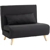 Schlafsessel, 2-in-1 Schlafsofa mit Bettfunktion, Zierkissen bis 350 kg Schwarz