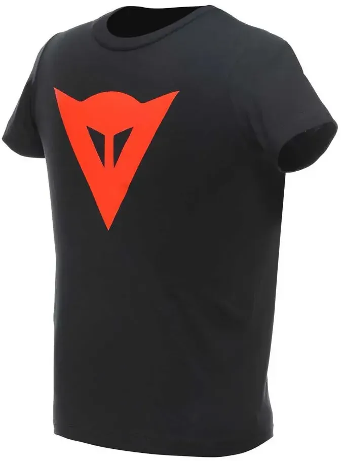 Dainese Logo Kurzarm-t-shirt - Black / Red Fluo - 9-10 Jahre