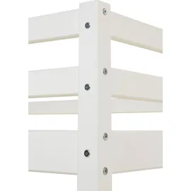 Hoppekids Hochbett Winter Wonderland 90 x 200 cm Kiefer massiv weiß rosa