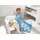 Egeria Babybademantel EGERIA "Teddy Bear" Gr. 92, blau (hellblau), L:53cm, Walkfrottee, Hausmäntel, mit Kapuze und kleiner Stickerei, Organic Cotton