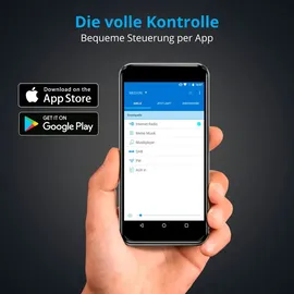 Medion P85333 Internetradio mit DAB+ (WLAN, UKW, Spotify Connect, Amazon Music, DLNA, USB, Kopfhörer-Anschluss, AUX, Stereo Line-Out Cinch, Sleep Timer) schwarz