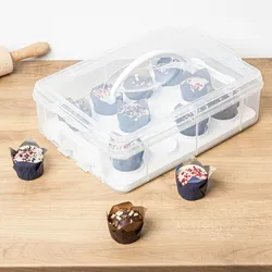 Haushalt International Muffin Box Cupcake Transportbox Kuchencontainer