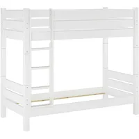 Erst-Holz Etagenbett 90 x 200 cm Kiefer massiv weiß