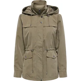 Only Parka "ONLNEWSTARLINE SPRING JACKET CC OTW", Damen, Gr. S, stone gray, Web, Obermaterial: 92% Polyester, 8% Nylon, unifarben, hüftlang, Jacken Parka, mit durchgehendem und verdecktem Reißverschluss