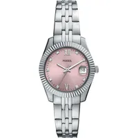 Fossil SCARLETTE MINI«, Armbanduhr, Damenuhr, Edelstahlarmband, analog, Tag, Glassteine
