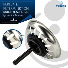 tecuro Siebkörbchen Siebkorb Ø 81 mm mit Kunststoff-Führungsstange 8 mm