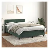 vidaXL Boxspringbett 140 x 200 cm Dunkelgrün