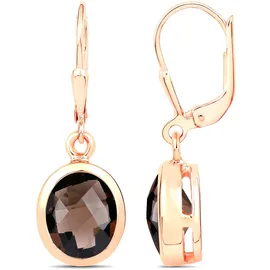 vira jewels Ohrhänger Vira Jewels rot vergoldet Rauchquarz 925 Silber one-size