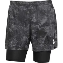 adidas Own The Run Spray Dye 2in1 Short, Grey Four/Black, M