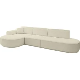altdecor Ecksofa Ottomane Links MARI-L2-v3 - 328x171x83 cm Beige Bouclé