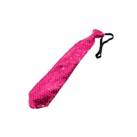 Folat 61903 Pinke LED Krawatte Metallic mit Pailletten Disco zum Kostüm