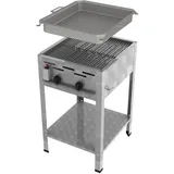 ChattenGlut, Gasgrill, Gasbräter 2-flammig mit Rost und Pfanne (9 kW)