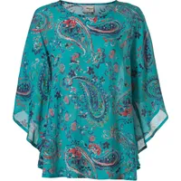 Modal-Bluse, Druck smaragd, 52/54