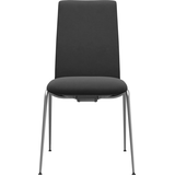 Polsterstuhl STRESSLESS "Laurel", grau (charcoal dinamica, chrom matt), B:57cm H:92cm T:59cm, Microfaser DINAMICA (88% Polyester, 12% Polyurethan), Stühle, Polsterstuhl, Low Back, Größe M, mit Beinen aus Stahl in Chrom matt