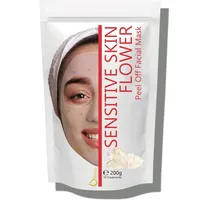 Alginate Peel-Off Feuchtigkeitspuder Maske, Mitesserentferner Gesichtsmaske Vegan, kein Abwaschen, Peeling und Porenreinigung 200 g + freie Dosis (Reaktive Haut durchscheinende Blumenmaske)