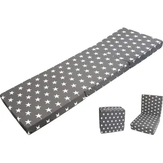 SUN GARDEN Faltmatratze Salsa 190 x 65 cm grau mit Sternenmotiv Matratze Gästebett