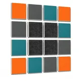 platino24 Akustikplatte 16 Elemente 3D-Set Colore Quadrat 27,5 x 27,5 cm Multicolore grau