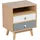 Beliani Nachtschrank FARGO 40 x 48 x 30 cm Braun/Grau/Weiß