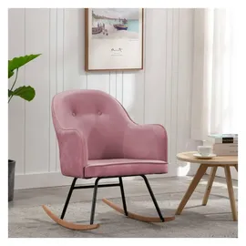 vidaXL Schaukelstuhl Modell 1 Samt 62,1 x 84 x 85,9 cm Rosa