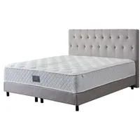 V6 Boxspringbett Modell 211 mit Taschenfederkernmatratze - Grau)