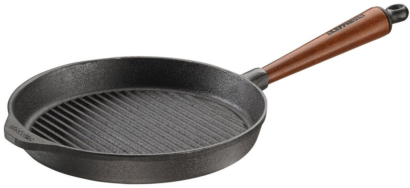 Preisvergleich Produktbild Skeppshult Grillpfanne Traditional Gusseisen mit Buchenholzgriff Ø 28 cm, Induktionsgeeinet