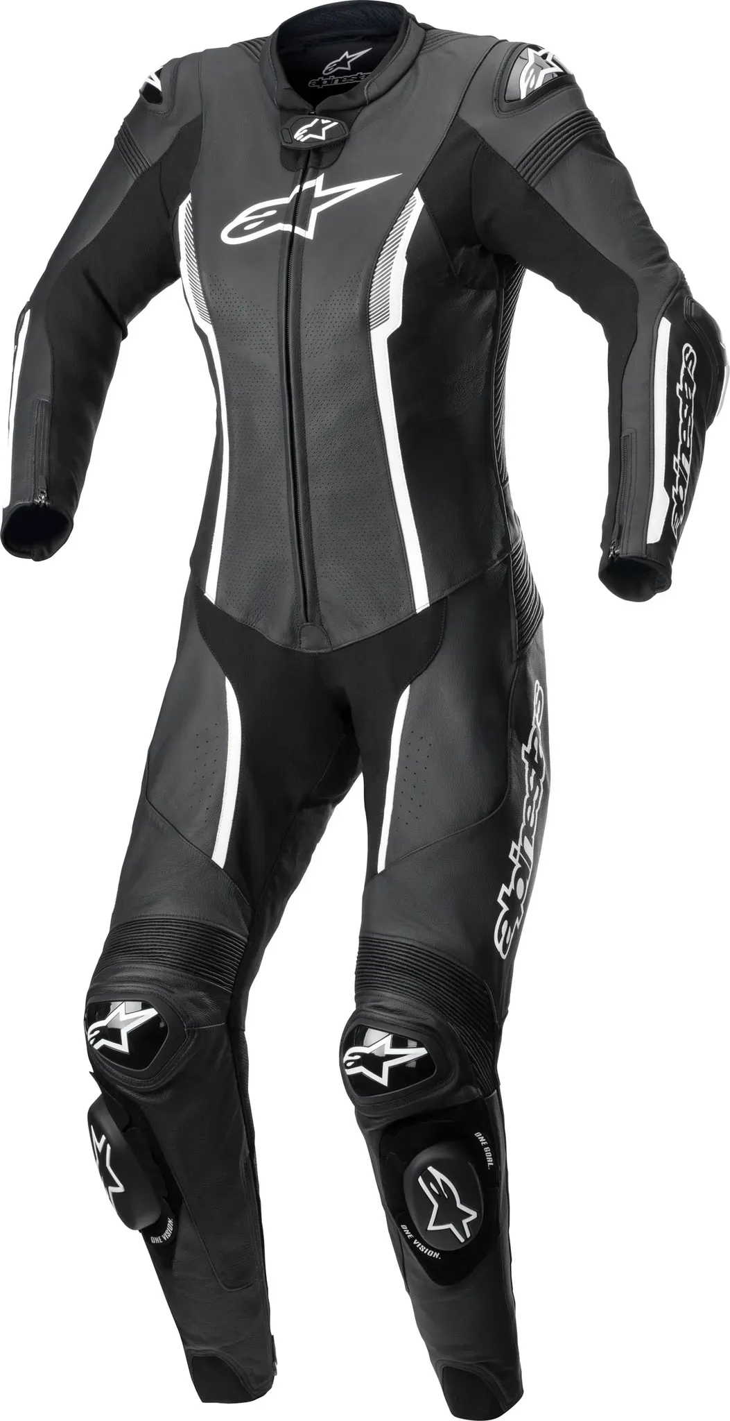 Alpinestars Stella Missile V2, costume en cuir 1pcs. femmes - Noir/Blanc - 44