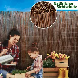 Karat Sichtschutzmatte 90 x 300 cm Braun Holz