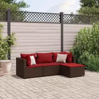 vidaXL Garten-Lounge-Set 4-tlg. braun