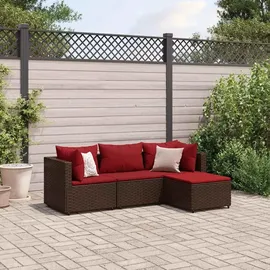 vidaXL Garten-Lounge-Set 4-tlg. braun