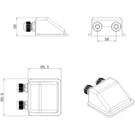 EnjoySolar enjoy solar ABS 2-FachKabeldurchführung Solarmodul Haltespoiler in Schwarz, ideal für Wohnmobile Caraven Boot,